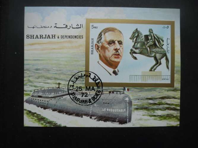 SHARJAH Bloc De Gaulle oblitéré