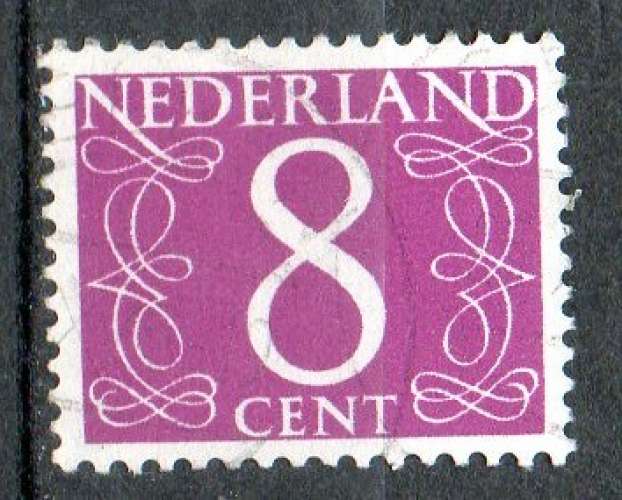 Pays-Bas Yvert N°612A Oblitéré 1953 Chiffre 8c violet