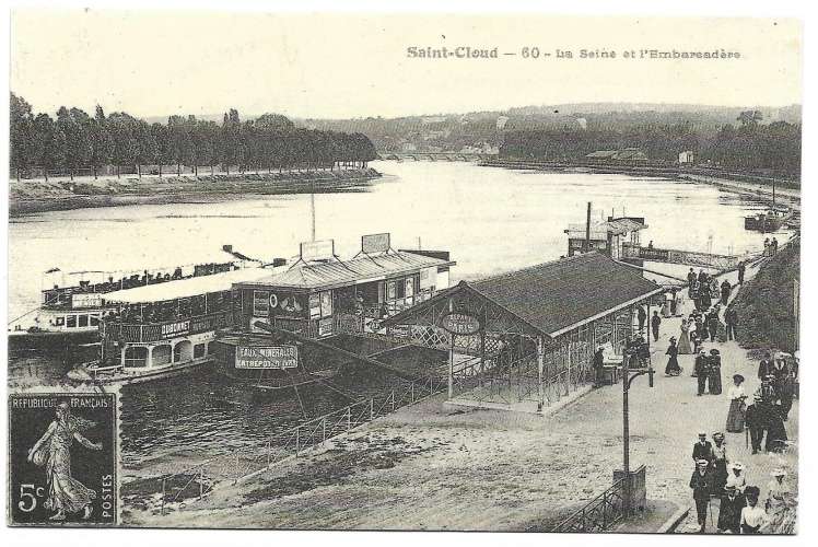 Saint-Cloud - La Seine et l'embarcadère (reproduction)