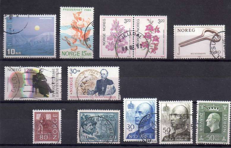 NORVEGE  LOT DIVERS TIMBRES  OBL VOIR  SCAN