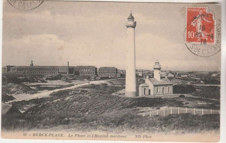 cpa 62 Berck-Plage le Phare  et l'Hôpital maritime