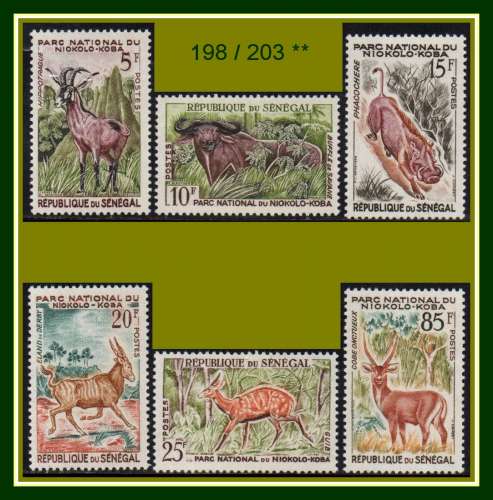 Sénégal 1960  N° 198 à 203 ** complet animaux 