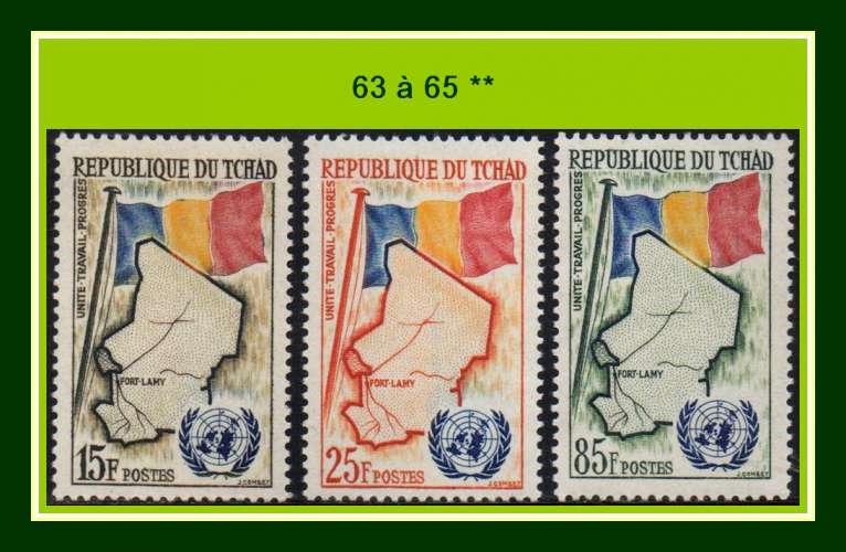 Tchad N° 63 à 65 ** complet 1960 ONU