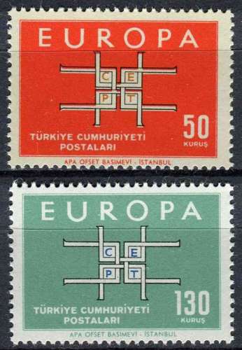 TURQUIE 1963 NEUF** MNH N° 1672 1673 europa