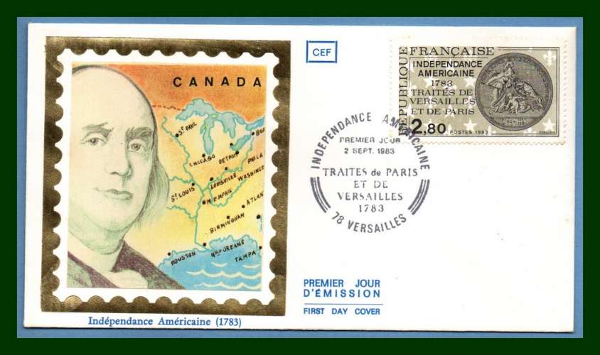 FDC soie N° 2285 Indépendance Américaine Versailles 1983 