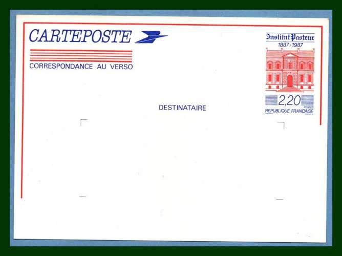 Entier Postal N° 2496 - CP1 ** Institut Pasteur 1987