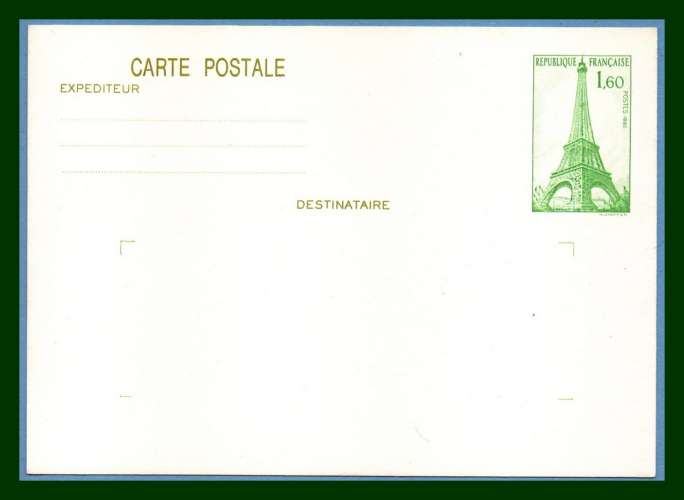 Entier Postal N° 429 - CP1 ** Tour Eiffel 1982