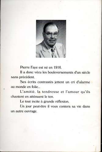 Livre / Poêmes / Pensées Compliments / Pierre FAYE / 1994