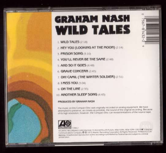 1990 US CD Graham Nash Wild tales Album Reissue Atlantic 7288-2