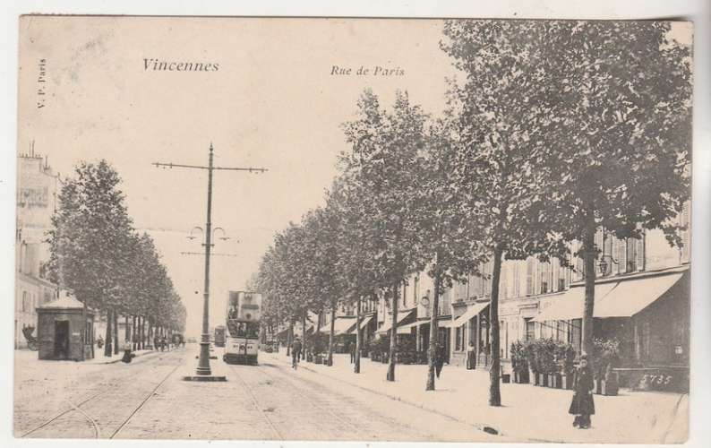 cpa 94 Vincennes Rue de Paris ( Tramway )