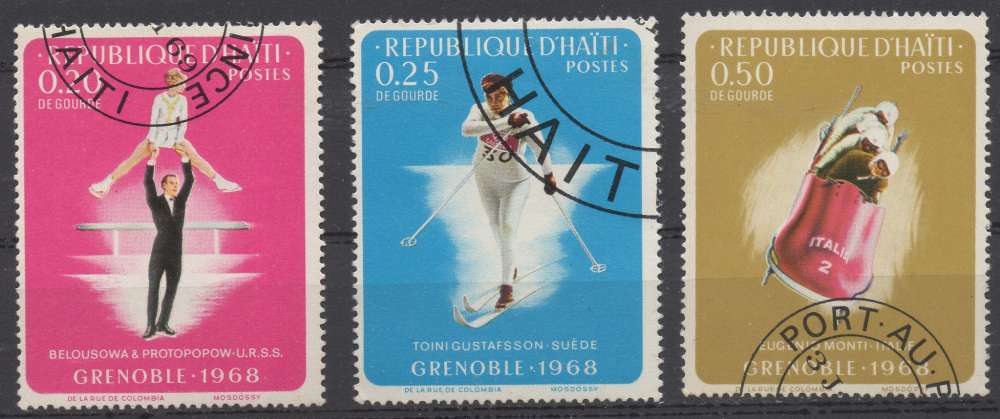 HAÏTI - GRENOBLE 1968 : Ski, patinage, bob