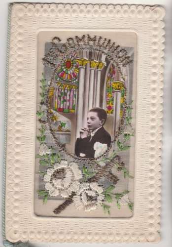 Image ouvrante 1ere Communion  brodée 1931