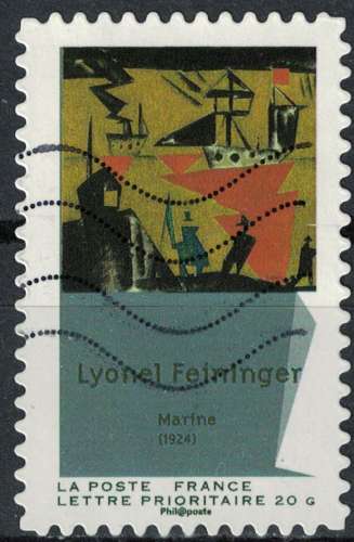 Timbre Oblitéré Peintures du XXème siècle Du Cubisme Lyonel Feininger Marine 1924 FRANCE 2012