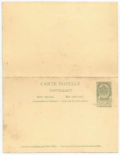 Belgique - 1893 - Entier postal classique - Avec réponse - Nr 24 - Neuf **