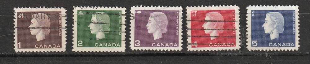 Canada lot de 5 Elisabeth II oblis diff