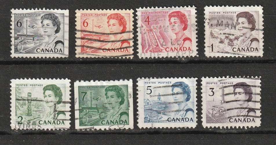 Canada lot de 8 Elisabeth II oblis diff