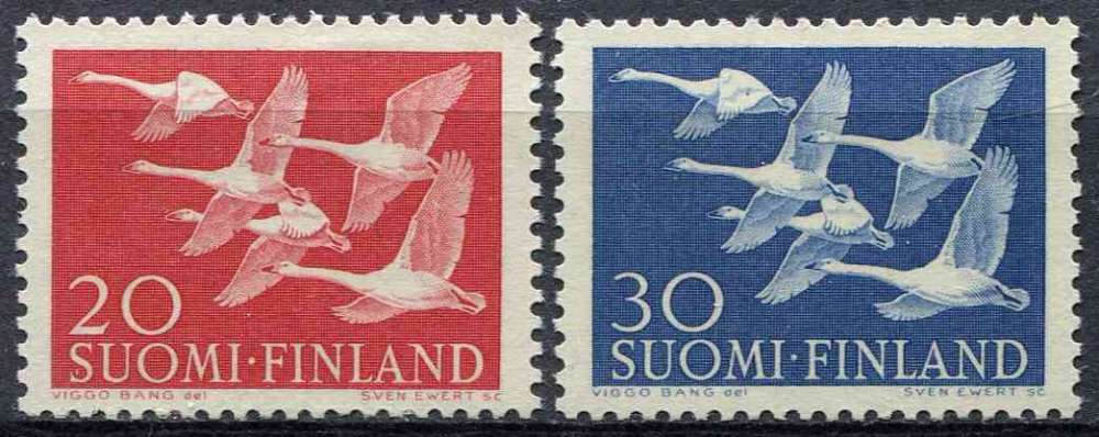 FINLANDE 1956 NEUF* charnière N° 445 446