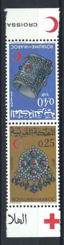 Maroc N°558A** (MNH) 1968 - Croissant rouge - paire tête-bêche