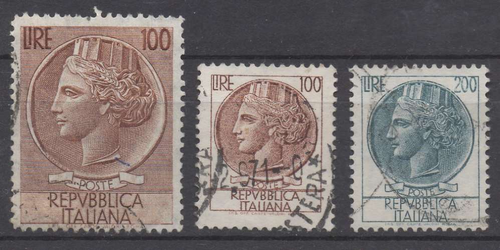 Italie - Y & T : 729, 802, 803 - Monnaie de Syracuse