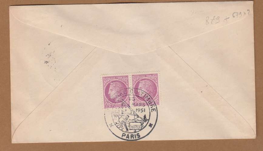 FDC Wagon Postal Journée du Timbre 1951