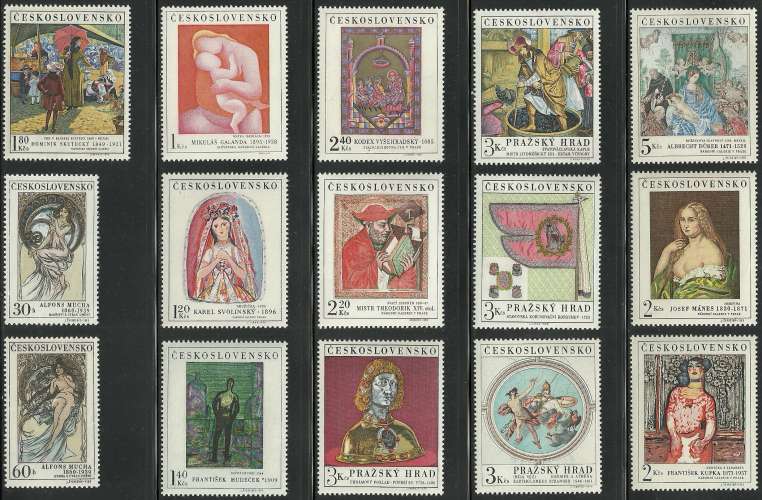 Tchécoslovaquie - Czechoslovakia - Lot timbres neufs ** MNH - Tableau Peinture Painting