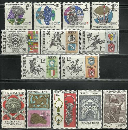 Tchécoslovaquie - Czechoslovakia - Lot timbres neufs ** MNH - Cosmos - Football - Art