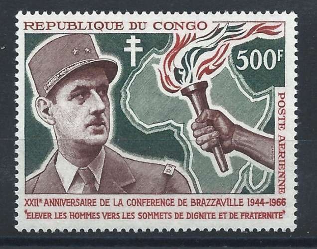 Congo PA N°38** (MNH) 1966 - Général De Gaulle