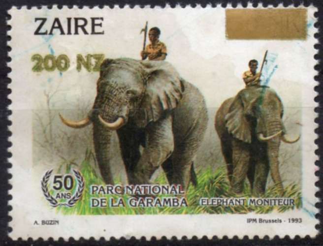 M729 - Y&T n° 1406 - oblitéré - Eléphants - 1994 - Zaïre