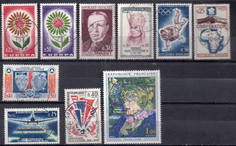 LOT  FRANCE 1964 OBL VOIR SCAN