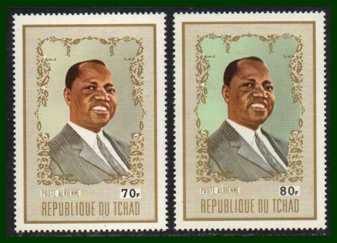 Tchad N° PA 115 116 ** MNH Président Tombalbaye 1972