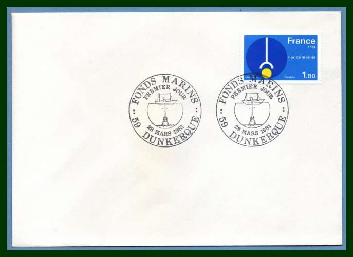 FDC N° 2129 Fonds marins Dunkerque 1981