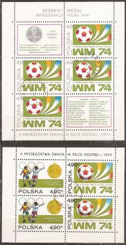  pologne ... 2 blocs n° 65  obliterés ... 1974