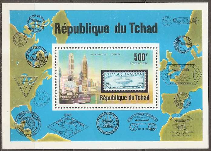  tchad ... bloc n° 20  neuf** ... 1977