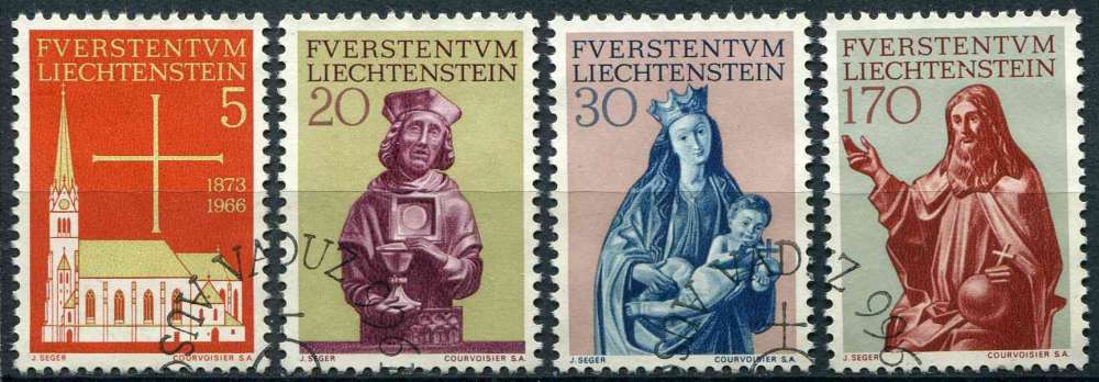 LIECHTENSTEIN 1966 OBLITERE N° 418 à 421