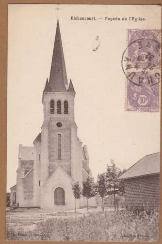 cpa  02 Bichancourt Façade de l'Eglise