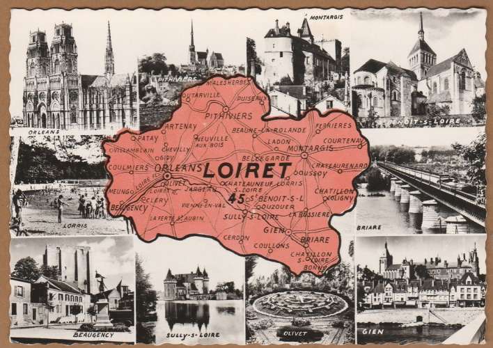 cpsm 45 Carte géographique du Loiret