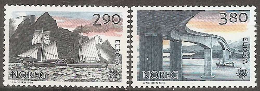 norvege ... n° 952/953  neufs sans gomme - 1988