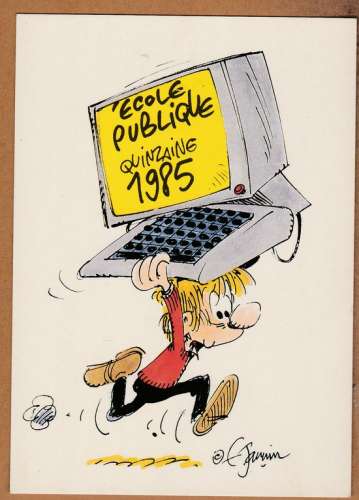 cpm Ecole Publique 1985 l'ordinateur par Franquin 