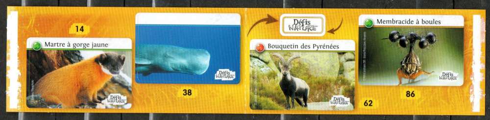 Autocollants Defi Nature Auchan 2020 / N° 14 – 38 – 62 – 86