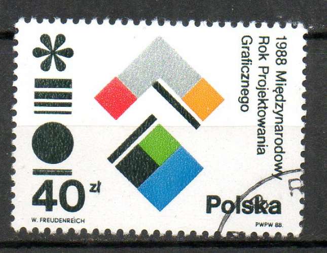 Pologne Yvert N°2948 Oblitéré 1988 Art graphique