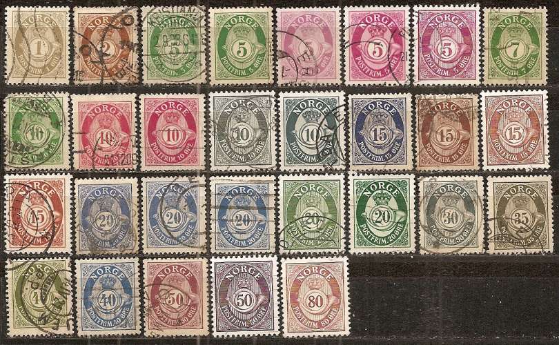 norvege ... lot de 29 timbres obliterés