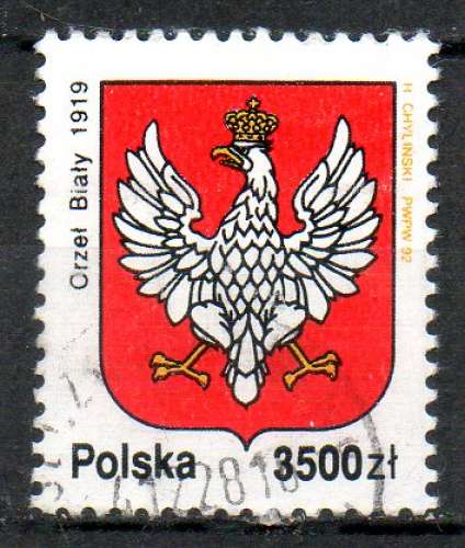 Pologne Yvert N°3220 Oblitéré 1992 Armoiries 3500Zt