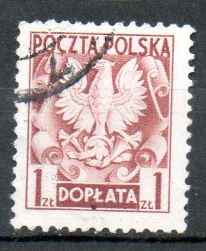 Pologne Yvert Taxe N°146 Oblitéré 1950 Armoiries 1Zt