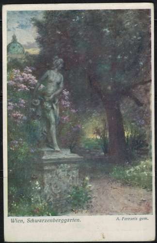 Autriche Carte Postale Postcard Statue Schwarzenberggarten Jardins du Palais Schwarzenberg