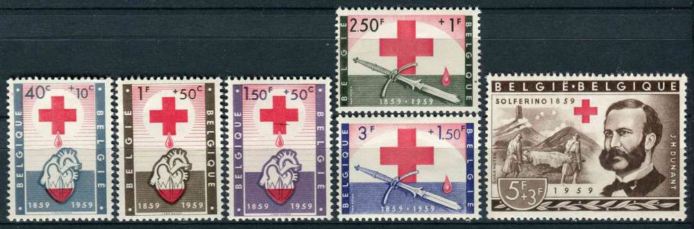 BELGIQUE 1959 NEUF** MNH N° 1096 1101 Croix-Rouge