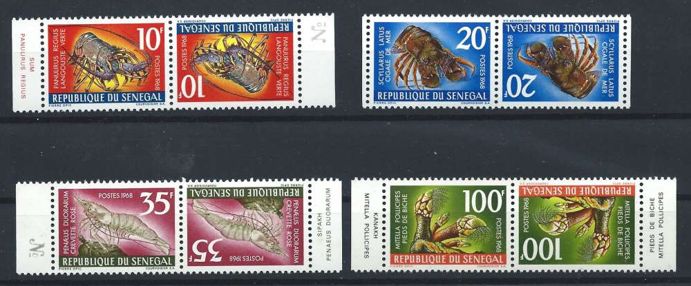 Sénégal N°305A/8A** (MNH) 1968 - Faune 