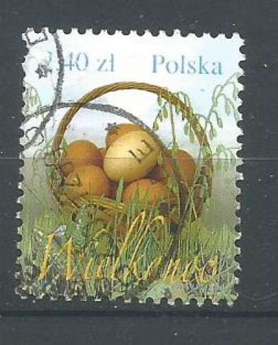 ,Pologne 2010 - Yt n° 4200 - Pâques - oeufs dans un panier