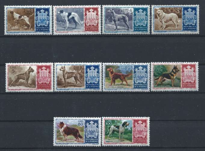 Saint Marin N°412/22** (MNH) 1956 - Chiens de race