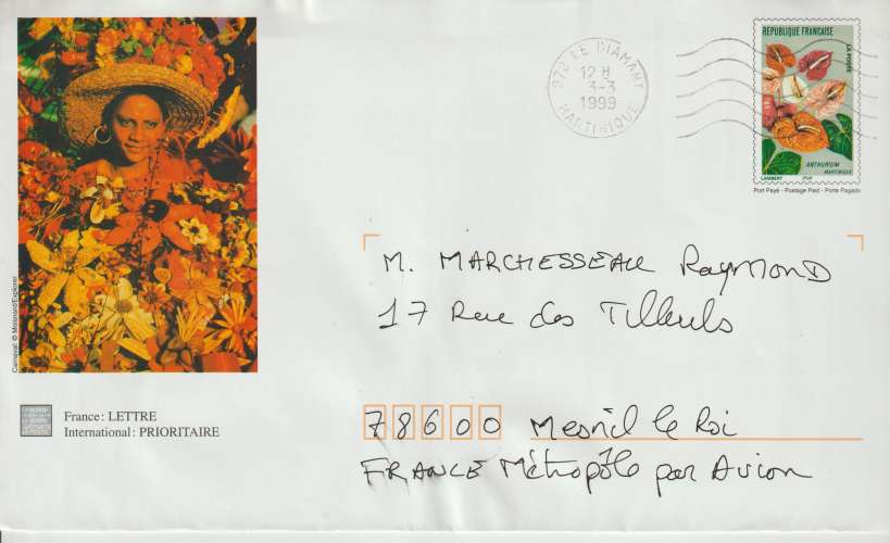 FRANCE PAP/Entier postal - Anthurium (Martinique)