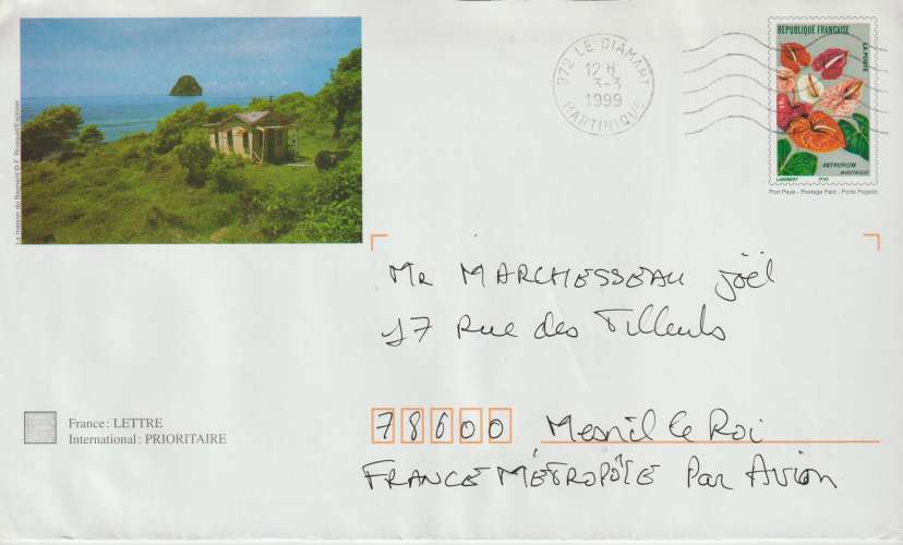 FRANCE PAP/Entier postal - Anthurium (Martinique)